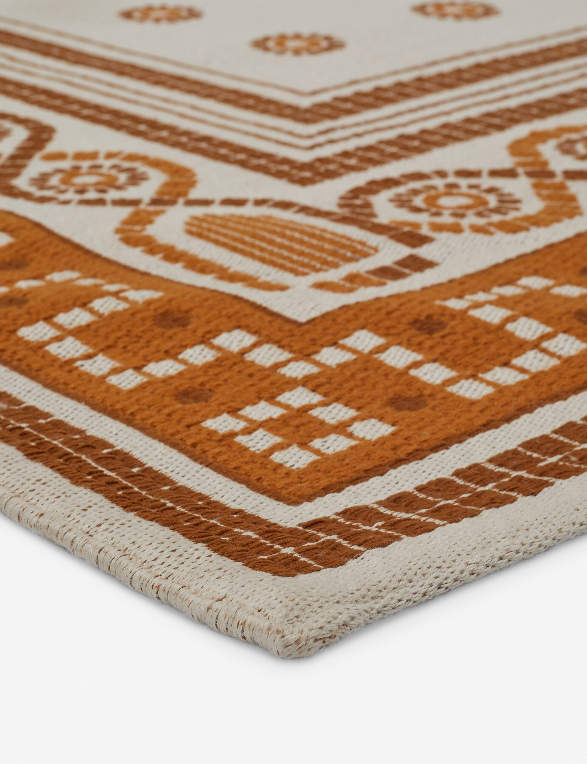Cambridge Indoor / Outdoor Rug Swatch, Ivory and Sienna